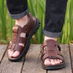Men's New Beach Shoes Cowhide Slippers Outdoor Non-slip Thick-soled Leather Sandals for Me - Image 4