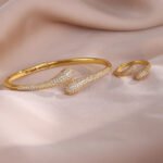 ZAKOL Elegant Brilliant Micropaved Zirconia Water Drop Bracelet Ring Set Luxury Engagement Wedding Party Jewelry for Women - Image 3