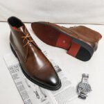Men Boots Red Sole Handmade Solid Color Lace Up Classic Business Ankle Boots for Men Free Shipping Fashion Mens Shoes - Image 2