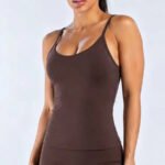 NCLAGEN Women's Pilates Tank Top Gym Clothes Yoga vest with built in bra Thin Strap Seamless Fitness Sportswear Workout Tops - Image 3