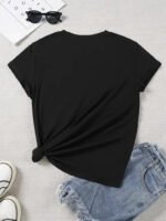Cute Funny Doodle Graphic T-Shirt, Casual Crew Neck Short Sleeve Top for Women, Humorous Versatile Summer Daily Fashion Tee - Image 5
