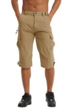 Men's Cargo Work Shorts Quick Dry 3/4 Length Capri Pants Multi-pockets Knee Length Trousers Summer Board Beach Shorts - Image 25