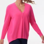 THE GYM PEOPLE Women's Long Sleeve Workout Shirts Loose Fit V-Neck Running T-Shirts Tops