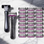 Safety Razor With 3/6/12/18/24/36Pcs 6 Layer Stainless Steel Shaving Cartridges For Men Women Hair Removal Shaving▪