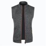 Autumn winter men's knit velvety fashion zipper top vest