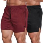 Men's 2 Pack Gym Workout Shorts Quick Dry Athletic Shorts 5 Inch Lightweight Sports Running Shorts with Pockets