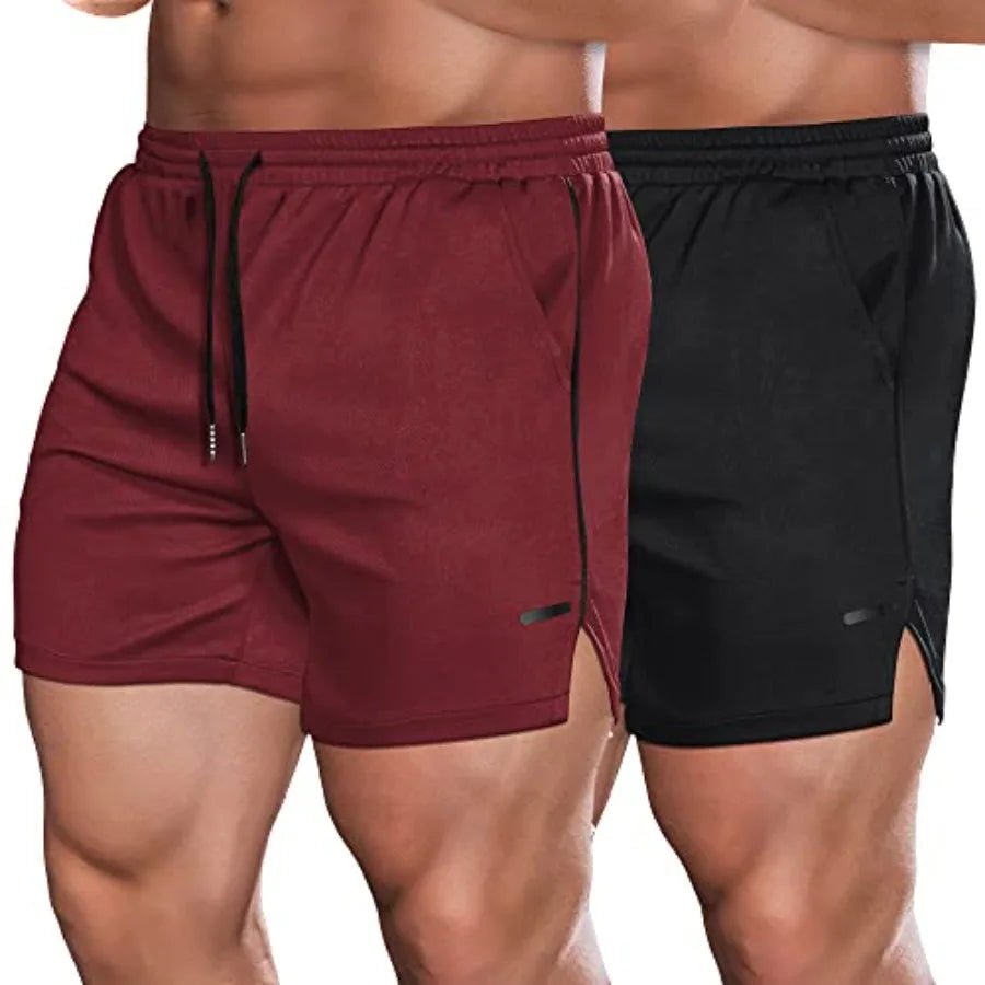 S842ac8c9801c4e968699340eac76aa37E.jpg Men's 2 Pack Gym Workout Shorts Quick Dry Athletic Shorts 5 Inch Lightweight Sports Running Shorts with Pockets - Image 1