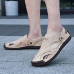 New Handmade Summer Sandals Men Breathable Leather Shoes Man Outdoor Men Sandals Antiskid Beach Sandals Hollow Shoes Fashion - Image 3