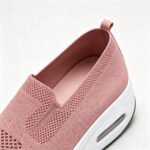 Women Slip On Air Cushion Walking Shoes Breathable Mesh Upper Platform Sneakers Non Slip Soft Sole Casual Loafers Ladies Lightweight Comfort Footwear for Daily Work Travel Outdoor Walking Nursing Shopping White Black Gray Pin - Image 6