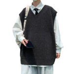 Men's Casual Sweater Vest Warm and Comfortable Vest in Autumn and Winter Sleeveless O-neck Basic Pullover Sweater - Image 4