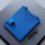Soft Cashmere Sweater Men's Clothing Autumn Winter Pullover Business Casual Bottom V-neck Knitted Woolen Slim Fit Knitwear Male - Image 4