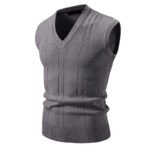 New Men's V-Neck Sleeveless Vest Classic Pullover Knitted Waistcoat Sweater Cardigans Tank Tops Outdoor Streetwear - Image 3