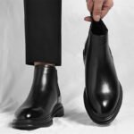 Autumn And Winter Fashionable Men's Leather Casual Ankle Boot Classic Business Formal Boots Comfortable And Anti-Slip Flat Boots - Image 2