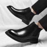 Autumn And Winter Fashionable Men's Leather Casual Ankle Boot Classic Business Formal Boots Comfortable And Anti-Slip Flat Boots - Image 6