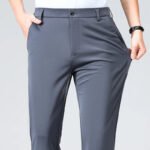 Spring Summer Thin Trousers Men Formal Dress Suit Pants Work Pants Quality Business Casual Pants Black Wine Red Long Pants - Image 6