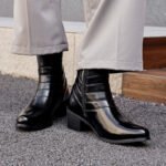 Luxury Men Boots Leather Chelsea Boots High Top Buckle Strap Formal Shoes Black British Style Ankle Boots Pointed Toe Brown Boot - Image 3