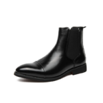 Chelsea Boots for Men Red Sole Pu Ankle Business Round Toe Slip-On Mens Boots Free Shipping Size 38-46 Men Shoes - Image 8