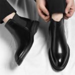 Autumn And Winter Fashionable Men's Leather Casual Ankle Boot Classic Business Formal Boots Comfortable And Anti-Slip Flat Boots - Image 3