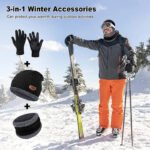 Winter Men Women Thick Beanie Hat Knitted Hat Winter Cap Beanie Female Wool Neck Scarf Cap Balaclava Mask Bonnet Hats Set - Image 6