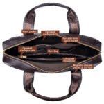Men's leather handbag, top layer cowhide briefcase, leather laptop bag, diagonal cross office bag - Image 5