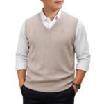 Men's Sleeveless Sweater Vest Lightweight V-Neck Solid Vest Pullover Twist Knit Sweaters Autumn Mens Outerwear - Image 4