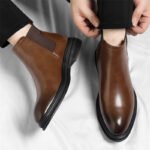 Autumn And Winter Fashionable Men's Leather Casual Ankle Boot Classic Business Formal Boots Comfortable And Anti-Slip Flat Boots - Image 16