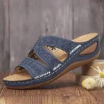 Summer 2025 women's sandals with exposed toes, retro anti slip leather casual women's fashionable versatile sandals - Image 5