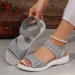 New Women Summer Fashion Sandals Mesh Casual Fish Mouth Sports Sandals Plus Size 43 Flying Woven Flat Shoes Sandalias Mujer - Image 2