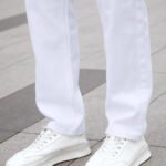 SGIAWETA-Manfinity Homme Men Cotton Solid Straight Leg Jeans Long Washed Light Jean Cargo Plain All White Work Basic Husband Going Out Office Party Vacation Urban-birthdaygift