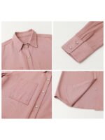 CHIC VEN Fashion Women Shirt Loose Casual Pink Long Sleeve Vintage Cotton Female Blouses Spring Summer 2026 Woman Jacket - Image 4