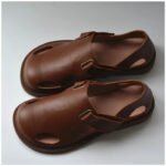 Summer Men's Shoes Flat Full Real Leather Sandal Cowhide Black Casual Old-fashioned Retro Outdoor Men's Sandals Old Man - Image 2