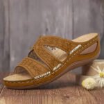 Summer 2025 women's sandals with exposed toes, retro anti slip leather casual women's fashionable versatile sandals - Image 4