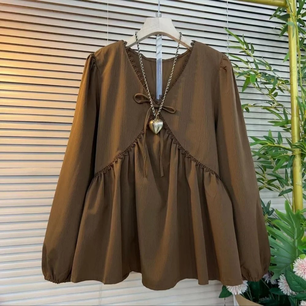 S92ef64c36b9f4477990fbfe7937ef8e24_7ce5e610-3597-4e30-b45b-2b84747bfd0f.jpg Plus Size Women Clothing Spring Autumn New V-Neck Long Sleeved Shirt&Blouses Solid OL Casual Business Top To Cover The Stomach - Image 1
