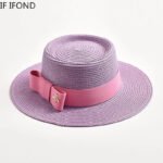 NEW Spring Summer Straw Hats for Women Round Bumpy Surface Flat Top Bowknot Dress Cap Travel Beach Sun Hat Gorra - Image 2