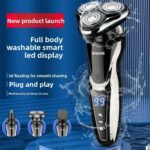 Men's 3 In 1 Electric Shaver Portable Travel Grooming Tool 1 Unit Birthday Gift Whole Body Washable 3D Floating Head Multi-function Beard Nose Hair Trimme Rechargeable Floating Blade Beard Nose Hair Trimmer Father's Day - Image 3