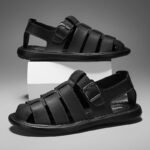 Summer New Men's Sandals High Quality Leather Roman Shoes Men Casual Beach Shoes Luxury Hollow Out Sandalias Male Big Size 38-48 - Image 4