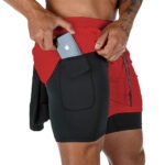 Men's Fitness Training Shorts,Summer Casual Black 2 In 1 Quick Dry Gym Running Shorts Outdoor Slim Quarter Pants - Image 19