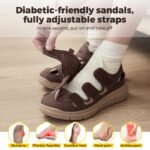 FitVille Summer Men's Wide Width Casual Diabetic Sandals, Lightweight Open Toe Sandals Built-in Arch Support, Effective Foot Pain Relief for Plantar Fasciitis, for Wide & Swollen Feet - Image 5