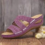 Summer 2025 women's sandals with exposed toes, retro anti slip leather casual women's fashionable versatile sandals - Image 3