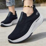 Desai Men's Wide Width Knit Slip-on Sneakers Max Cushion Walking Shoes Lightweight Breathable - Image 2