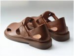 Summer Men's Shoes Flat Full Real Leather Sandal Cowhide Black Casual Old-fashioned Retro Outdoor Men's Sandals Old Man - Image 4