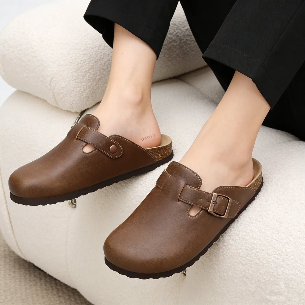 S99e42c789b454321ae114e11d34026c5f.jpg Asgard Unisex Vegan Leather Clogs Fashion Non-slip Cork Footbed Mules Slippers With Arch Support Lady Cozy Casual Potato Shoes - Image 1