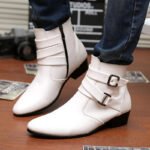 Hot Sale Luxury Chelsea Boots Men Pointed -toe Mens White Boots Black British Style High-heel Men Dress Boots Design Ankle Boot - Image 4