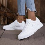 Fashion Women Casual Shoes Breathable Walking Flat Shoes Sneakers White Female Footwear Sports Running Outdoor Walking For women - Image 4