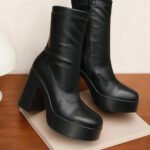 Women's Chunky Platform Ankle Boot High Block Heels Square Toe Lightweight Comfort Party Dress Booties Shoes For Women sx2308109273973634