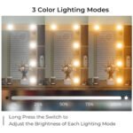 47 Fluted Vanity Desk with Mirror amp LED Lights, 7Drawer Makeup Vanity with Glass Top amp Cabinet, Vanity with Chair amp Charg - Image 6