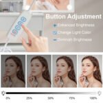 Modern White Dressing Table Stool Set with 3-Color Adjustable LED Light Mirror 4 Drawers For Bedroom Living Room Vanity Table - Image 5