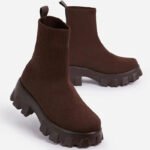 Women Boots Elastic Platform Boots Breathable Spring Summer Heels Botas Mujer Slip On Ankle Boots Elegant Woman Heeled Shoes - Image 3