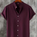 Summer Fashion Men's Short Sleeve Button Down Henley Shirts Casual Solid Beach Shirt