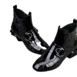 Lacquer Leather Short Boots Women 2024 New Four Seasons British Fashion Plush Comfort Boots Outdoor Walking Casual Shoes - Image 6